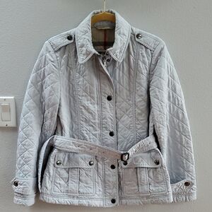 Burberry Brit powder blue quilted utility jacket